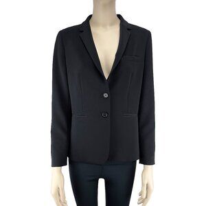 1.2.3. PARIS French Office Dark‎ Academia Fully Lined Black Blazer Size 38